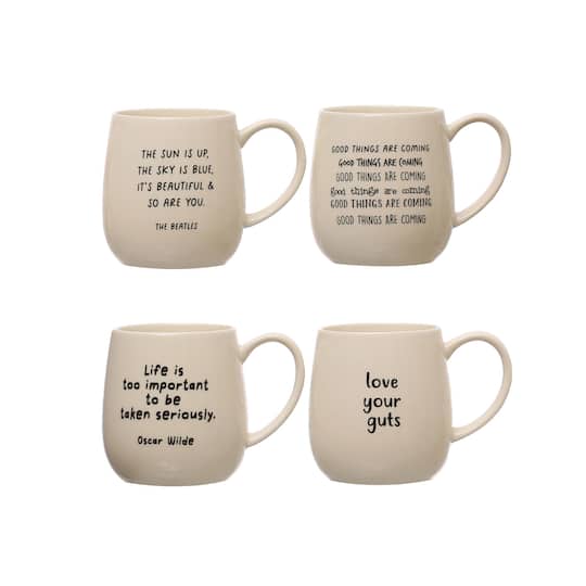 Hello Honey® 4" Quote Love Stoneware Mug Set